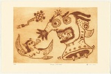 Artist: HERI DONO, | Title: Dinner in the mouth | Date: 2003, July | Technique: etching, printed in burnt umber ink, from one plate