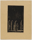 Artist: Hirschfeld Mack, Ludwig. | Title: Desolation, Internment camp, Hay, N.S.W. | Date: 1940-41 | Technique: woodcut, printed in black ink, from one block