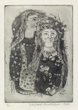 Artist: HANRAHAN, Barbara | Title: Lovers | Date: 1960 | Technique: etching and aquatint, printed in black ink, from one plate