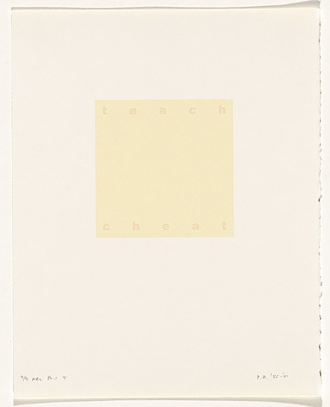 Artist: Burgess, Peter. | Title: teach: cheat. | Date: 2001 | Technique: computer generated inkjet prints, printed in colour, from digital files