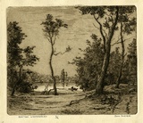 Artist: Farmer, John. | Title: Bartyan Waterholes. | Date: c.1960 | Technique: etching, printed in brown ink with plate-tone, from one plate