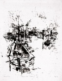 Artist: Grieve, Robert. | Title: Around the harbour | Date: 1959 | Technique: lithograph, printed in black ink, from one hard-grained aluminium plate