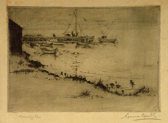 Artist: Bull, Norma C. | Title: Mornington. | Date: 1932 | Technique: etching, printed in black ink with plate-tone, from one plate