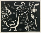 Artist: ROSENGRAVE, Harry | Title: Jub Jub bird | Date: (1955) | Technique: linocut, printed in black ink from one block