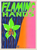 Artist: WORSTEAD, Paul | Title: Flaming Hands - (orchid) Summers of love. | Date: 1981 | Technique: screenprint, printed in colour, from five stencils in blue, yellow, pink, purple and black ink | Copyright: This work appears on screen courtesy of the artist