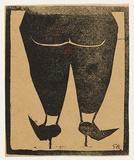 Artist: Bell, George.. | Title: (Bottom, legs and high heels). | Technique: linocut, printed in black ink, from one block
