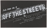 Artist: Lane, Leonie. | Title: Off the streets. | Date: 1980, February | Technique: screenprint, printed in white ink, from one stencil | Copyright: © Leonie Lane