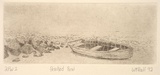 Artist: Hall, Wayne. | Title: Beached boat | Date: 1992, June | Technique: etching, printed in sepia ink, from one plate