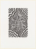 Artist: JOSHUA, Alan | Title: Long neck turtle | Date: c.2001 | Technique: linocut, printed in black ink, from one block