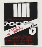 Artist: Lane, Leonie. | Title: Faculty of Humanities: Students - No entry!!!! | Date: (1979) | Technique: screenprint, printed in colour, from two stencils | Copyright: © Leonie Lane