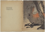 Artist: Rede, Geraldine. | Title: not titled [large rabbit with tree trunks] | Date: 1905 | Technique: woodcut, printed in colour in the Japanese manner, from multiple blocks