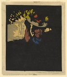 Artist: Barker, David. | Title: no title (Negro woman with hat). | Date: c.1930 | Technique: linocut, printed in colour, from multiple blocks