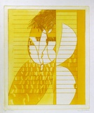 Artist: BALDESSIN, George | Title: Red and black. | Date: 1966 | Technique: etching and aquatint, printed in yellow ink, from one plate