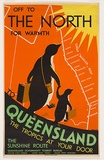 Artist: TROMPF, Percy | Title: Off to the north for warmth. | Date: c.1935 | Technique: lithograph, printed in colour, from multiple stones [or plates]