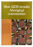 Artist: Nakamarra Dickson, Bertha. | Title: How Aids invades Aboriginal communities | Date: 1988 | Technique: offset lithograph
