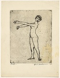 Artist: WILLIAMS, Fred | Title: Acrobat | Date: 1955-56 | Technique: etching and open bite, printed in black ink, from one zinc plate | Copyright: © Fred Williams Estate