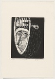 Artist: Andrews, Garry. | Title: White mask | Date: 1992, October | Technique: etching and aquatint with open bite, printed in black ink, from one plate | Copyright: © Garry Andrews. Licensed by VISCOPY, Australia