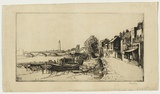 Artist: LONG, Sydney | Title: Strand on the green No.3 | Date: 1923 | Technique: line-etching and drypoint, printed in black ink with plate-tone, from one copper plate | Copyright: Reproduced with the kind permission of the Ophthalmic Research Institute of Australia