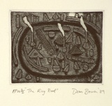 Artist: Bowen, Dean. | Title: The ring road | Date: 1989 | Technique: etching, printed in blue ink, from one plate