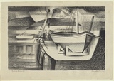 Artist: Jack, Kenneth. | Title: Portland breakwater | Date: 1954 | Technique: lithograph, printed in black ink, from one stone | Copyright: © Kenneth Jack. Licensed by VISCOPY, Australia