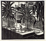Artist: Allan, Ailsa [1]. | Title: The boat house. | Date: 1931 | Technique: linocut, printed in black ink, from one block
