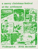 Artist: WORSTEAD, Paul | Title: A merry christmas festival at the settlement. | Technique: screenprint, printed in green ink, from one stencil | Copyright: This work appears on screen courtesy of the artist