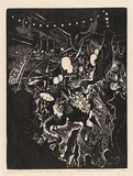 Artist: Patterson, Ambrose. | Title: Lantern Parade, Honolulu | Date: c.1925 | Technique: woodblock, printed in black ink, from one block