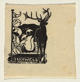 Artist: Blackburn, Vera. | Title: Bookplate: J Maxwell. | Date: c.1934 | Technique: linocut, printed in black ink, from one block | Copyright: © Vera Blackburn