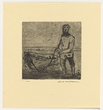 Artist: WILLIAMS, Fred | Title: Boatman | Date: 1955-56 | Technique: etching, aquatint, engraving, printed in black ink, from one zinc plate | Copyright: © Fred Williams Estate