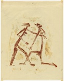 Artist: Cant, James. | Title: Mimi-figure variation (two figures embracing). | Date: 1949 | Technique: monotype, printed in colour, from one plate; additional hand colouring