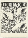Artist: WORSTEAD, Paul | Title: Animal Liberation | Date: 1984 | Technique: screenprint, printed in black ink, from one stencil | Copyright: This work appears on screen courtesy of the artist