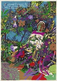 Artist: WORSTEAD, Paul | Title: A warning to Warners (picture of Paul's grandmother in her garden). | Date: 1975 | Technique: screenprint, printed in colour, from 12 stencils | Copyright: This work appears on screen courtesy of the artist