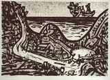 Artist: Senbergs, Jan. | Title: Otway coastal | Date: 1995 | Technique: lift-ground aquatint, printed in black ink, from one plate | Copyright: © Jan Senbergs