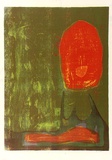 Artist: WICKS, Arthur | Title: Landscape and red sun | Date: 1966 | Technique: screenprint, printed in colour, from multiple stencils