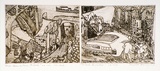 Artist: Rooney, Elizabeth. | Title: Once upon a time, The Rocks c.1950. The Rocks revisited c.1978 | Date: 1979 | Technique: etching, aquatint printed in brown ink, from two plates