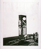 Artist: Moore, Mary. | Title: Oxo Tower, outside Blackfriars, London | Date: 1980, Feb-March | Technique: aquatint, etching printed in black ink, from one plate | Copyright: © Mary Moore