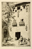 Artist: LINDSAY, Lionel | Title: Casa de los Tiros, Granada, Spain | Date: 1929 | Technique: etching, printed in black ink, from one plate | Copyright: Courtesy of the National Library of Australia