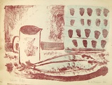 Artist: Grieve, Robert. | Title: Still life | Date: 1954 | Technique: lithograph, printed in colour from two stones