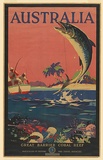 Artist: Northfield, James. | Title: Great Barrier Coral Reef, Australia. | Date: (1930s) | Technique: lithograph, printed in colour, from multiple stones | Copyright: © James Northfield Heritage Art Trust