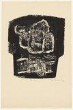 Artist: KING, Grahame | Title: The Cave II | Date: 1974 | Technique: lithograph, printed in colour, from two plates (black and grey)