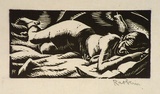 Artist: Hawkins, Weaver. | Title: (Woman asleep) | Date: c.1928 | Technique: woodcut, printed in black ink, from one block | Copyright: The Estate of H.F Weaver Hawkins