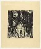 Artist: AMOR, Rick | Title: Dam and stump. | Date: 1985 | Technique: woodcut, printed in black ink, from one block