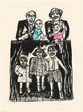 Artist: HANRAHAN, Barbara | Title: Boys and girls | Date: 1988 | Technique: lithograph, printed in black ink, from one stone, hand-coloured