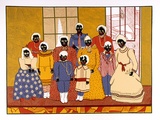 Artist: HANRAHAN, Barbara | Title: Black family | Date: 1977 | Technique: screenprint, printed in colour, from seven stencils