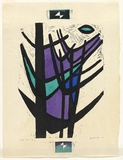 Artist: Stein, Guenter. | Title: Night trees. | Date: 1955 | Technique: linocut, printed in colour, from four blocks | Copyright: © Bill Stevens (name changed by deed poll in 1958)