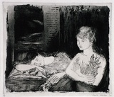 Artist: Strachan, David. | Title: The Sick Girl | Date: 1950 | Technique: etching and aquatint