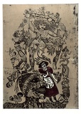 Artist: HANRAHAN, Barbara | Title: Dear Miss Ethel Barringer | Date: 1975 | Technique: etching, printed in black ink with brown plate-tone; hand-coloured