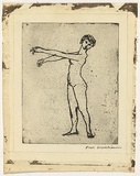 Artist: WILLIAMS, Fred | Title: Acrobat | Date: 1955-56 | Technique: etching and aquatint, printed in black ink, from one zinc plate | Copyright: © Fred Williams Estate