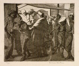 Artist: Hawkins, Weaver. | Title: Coffee stall | Date: 1921 | Technique: etching, printed in black ink, from one  plate | Copyright: The Estate of H.F Weaver Hawkins