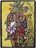 Artist: PRESTON, Margaret | Title: Native flowers | Date: 1949 | Technique: stencil print, printed in colour, from one hand-cut paper stencil | Copyright: © Margaret Preston. Licensed by VISCOPY, Australia
